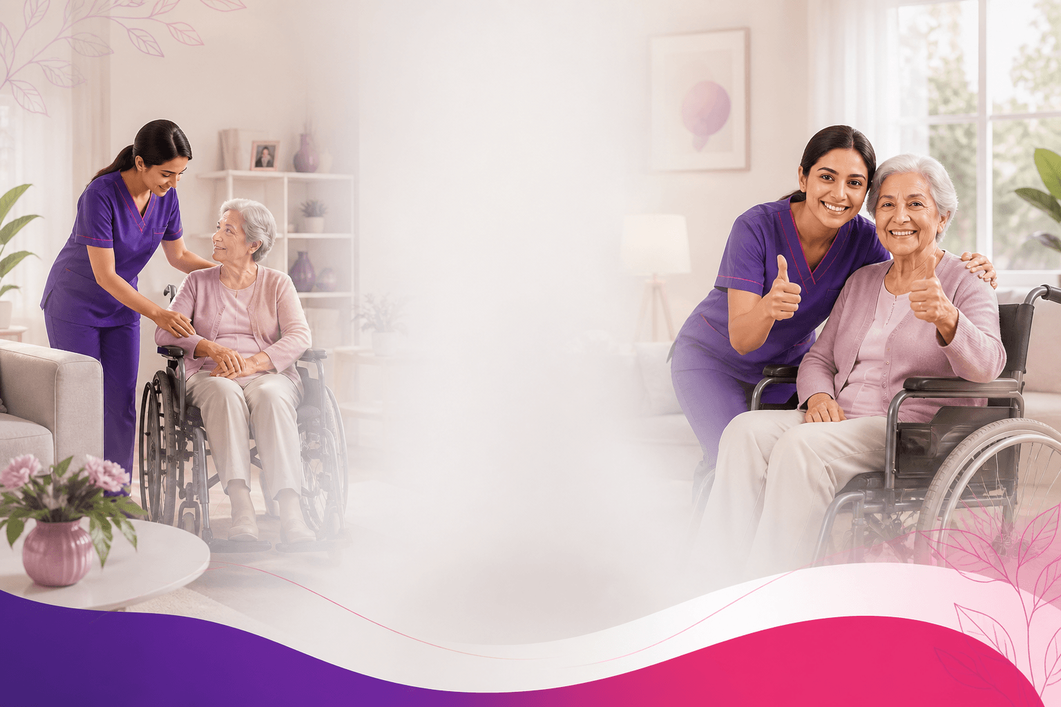 Caregiver helping a patient